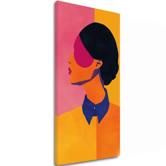 Модерна картина на платно с мотив Vibrant Silhouette в жълто-розово нюанси, жизнена атмосфера | Картина Vibrant Silhouette – основна