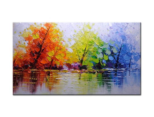 Ръчно рисувано изкуство за стена ДЪРВЕТА 130 x 70 cm