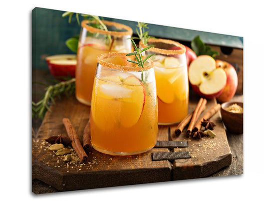 Класическа картина на платно с мотив LETNÝ DRINK в зелено-червено нюанси, уютна атмосфера, подходяща за кухня | Картина за стена LETNÝ DRINK_079-11 – продукт
