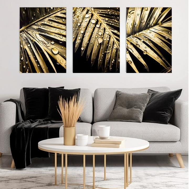 Златен щрих върху платно Тайната на природата 120x60 cm