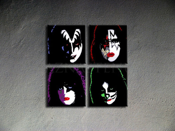 Ръчно рисувана картина POP Art Kiss 100x100 cm