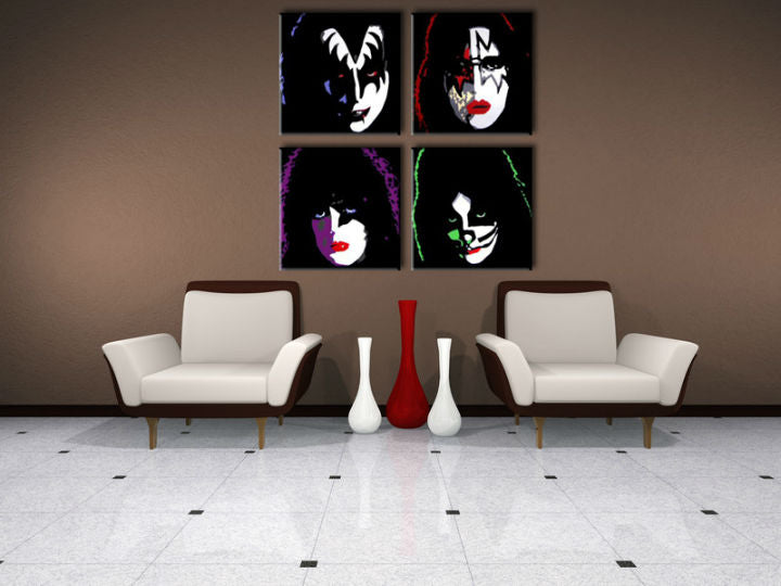 Ръчно рисувана картина POP Art Kiss 100x100 cm