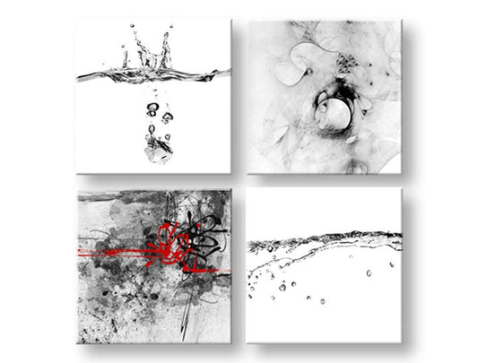 Колаж картина с мотив Abstract moments, пейзаж в бяло-червено нюанси | Картина за стена Abstract moments, природа – преглед