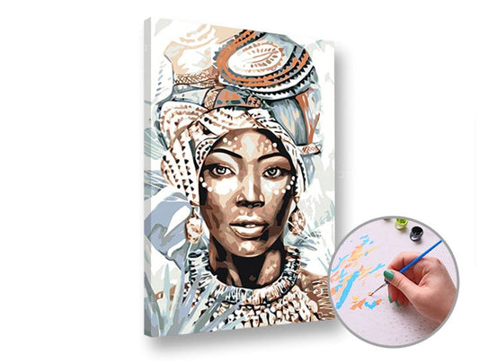 Рисуване по числа AFRICKÁ ЖЕНА – средна сложност - основно изображение