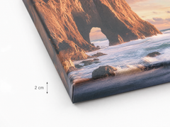Детайл на gallery-wrap ръба на правоъгълната картина – качествено памучно платно 340 g/m²