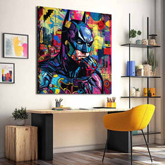 Модерна картина на платно с мотив Batman: Grafická ikona, енергична атмосфера, поп култура | Картина Batman: Grafická ikona – продукт