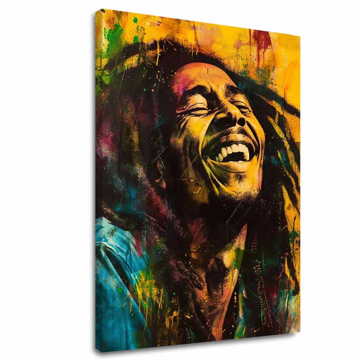 Ръчно дорисувана картина Bob Marley Jamajská hviezda - детайл картини 1