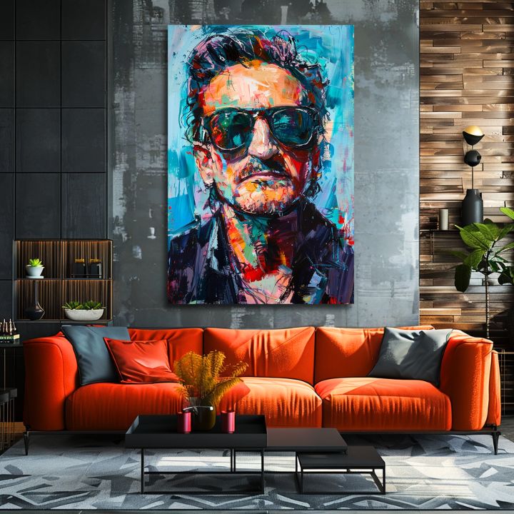 Модерна картина на платно с мотив Bono - Melódia svetla, сако в синьо нюанси | Картина Bono - Melódia svetla, стенна декорация – продукт, изглед 2