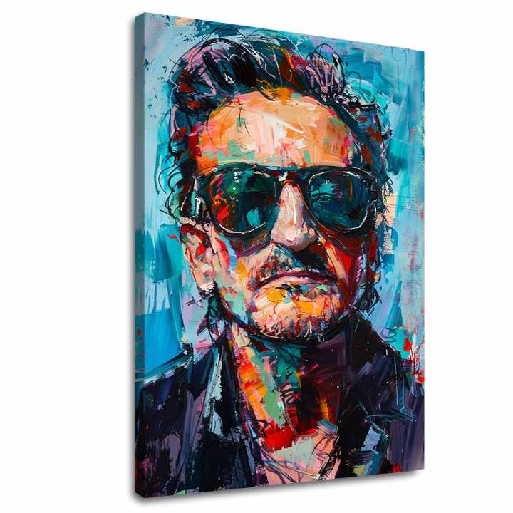 Модерна картина на платно с мотив Bono - Melódia svetla, сако в синьо нюанси | Картина Bono - Melódia svetla, стенна декорация – основна