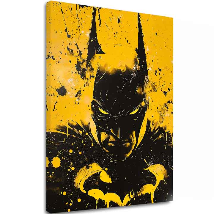 Модерна картина на платно с мотив Dark Knight na платно, маска в черно-бяло нюанси, интензивна атмосфера | Картина Dark Knight na платно – основна