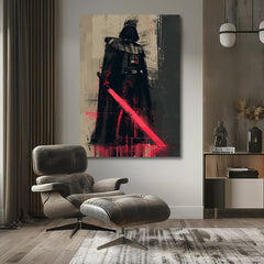 Модерна картина на платно с мотив Darth Vader - Temná сила na платно в черно-сиво нюанси, сила и мощ | Картина Darth Vader - Temná сила na платно – продукт, изглед 2