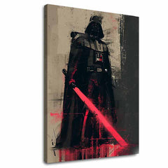 Модерна картина на платно с мотив Darth Vader - Temná сила na платно в черно-сиво нюанси, сила и мощ | Картина Darth Vader - Temná сила na платно – основна