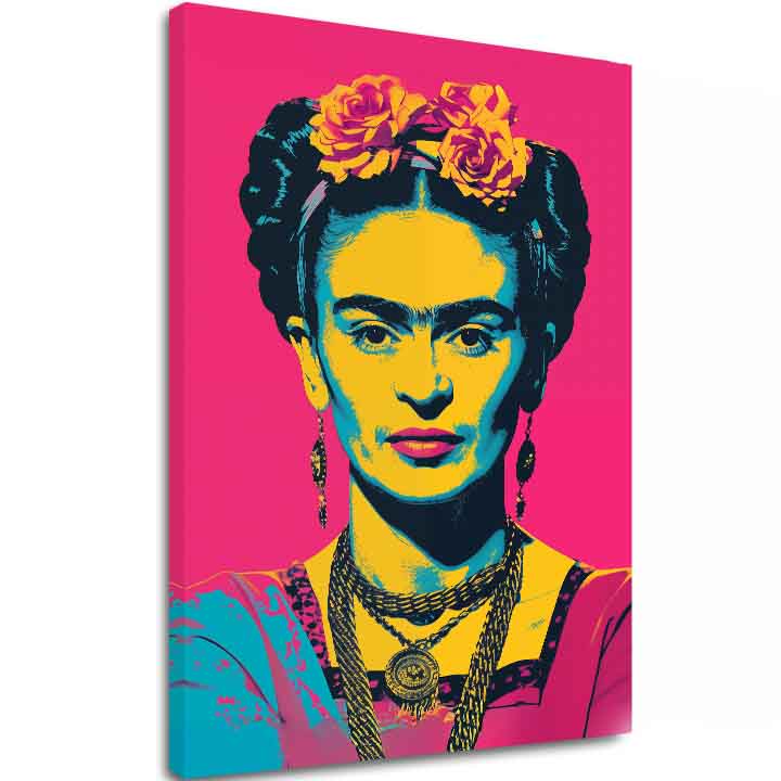 Модерна картина на платно с мотив Frida Pop, рози в жълто-черно нюанси, смела атмосфера, слава | Картина Frida Pop – основна