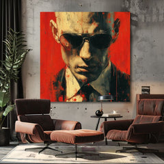 Модерна картина на платно с мотив Hitman - Zmysel pre детайл в червено-черно нюанси, интензивна атмосфера, тайна | Картина Hitman - Zmysel pre детайл – продукт, изглед 2