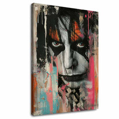 Модерна картина на платно с мотив KISS - Chaos na pódiu в черно-бяло нюанси, дръзка атмосфера, рок енд рол | Картина KISS - Chaos na pódiu – основна