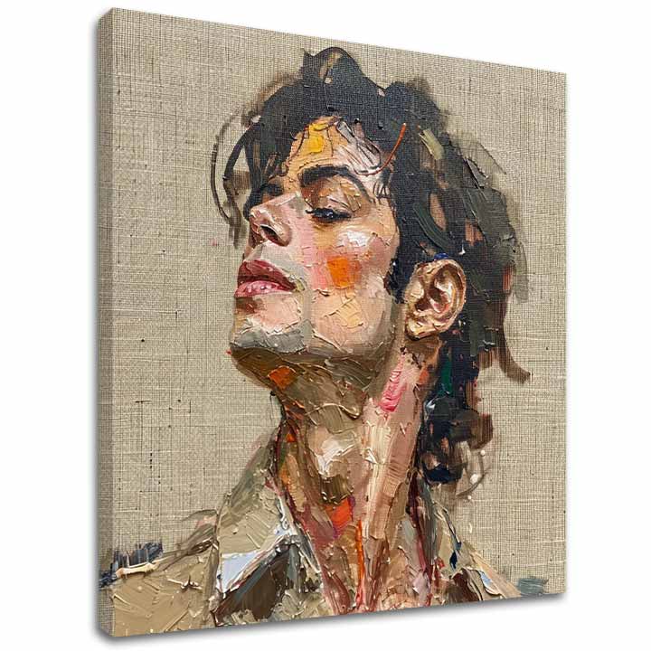 Модерна картина на платно с мотив Michael Jackson - Melódia vášne в бежово-кафяво нюанси, слава и носталгия | Картина Michael Jackson - Melódia vášne – основна