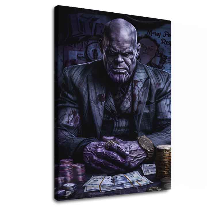 Модерна картина на платно с мотив Thanos: Vládca nekonečna в виолетово-златно нюанси, сила и мощ | Картина Thanos: Vládca nekonečna – основна