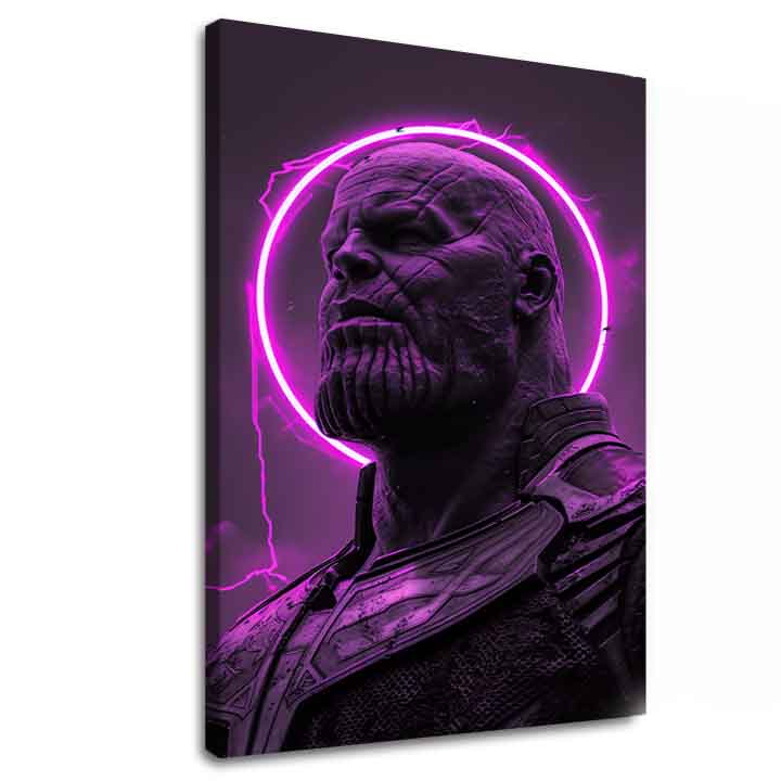 Модерна картина на платно с мотив Thanos: Pán osudu в виолетово-черно нюанси, сила и мощ | Картина Thanos: Pán osudu – основна