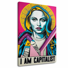 Модерна картина на платно с мотив жена в златно-черно нюанси, поп култура | Madonna картина на платно - Popová revolúcia – основна