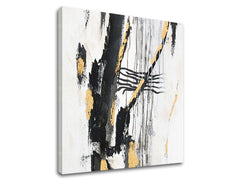 Индустриална картина с мотив мазки с четка в бяло-сиво нюанси | Картина на платно АБСТРАКТ, минимализъм и природа – преглед