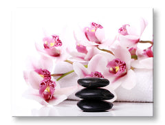 Класическа картина на платно с мотив FENG SHUI, детски мотив, цветя, море и плаж, природа в бяло-бежово нюанси, спокойна атмосфера, подходяща за хол – основна