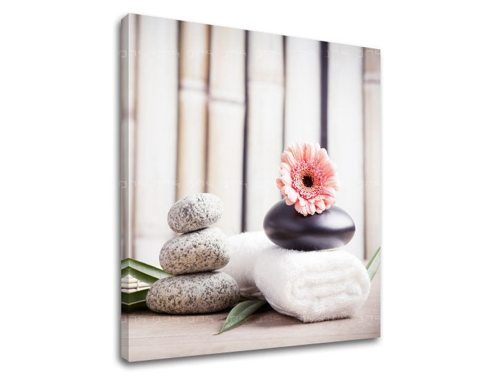 Класическа картина с мотив FENG SHUI, цветя, природа в бяло-бежово нюанси | Картина на платно FENG SHUI_053-12, природа – преглед