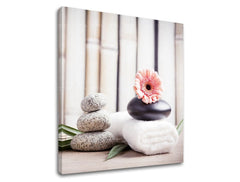 Класическа картина с мотив FENG SHUI, цветя, природа в бяло-бежово нюанси | Картина на платно FENG SHUI_053-12, природа – преглед