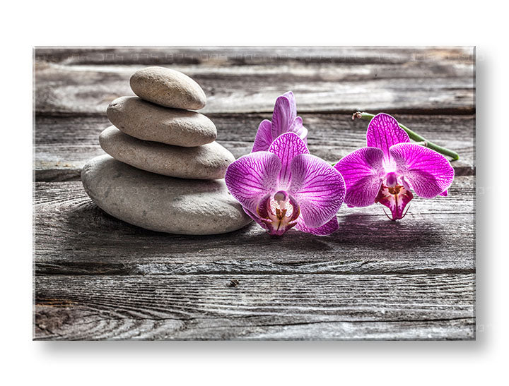 Класическа картина на платно с мотив FENG SHUI в виолетово-сиво нюанси, спокойна атмосфера, природа, подходяща за хол | Картина на платно FENG SHUI_060-11 – основна