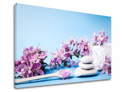 Класическа картина с мотив FENG SHUI, цветя, природа в бяло-виолетово нюанси | Картина на платно FENG SHUI_061-11, пролетна атмосфера – преглед