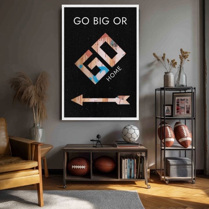 Картина на платно Go Big or Go Home - Мотивационна Картина - изображение 3