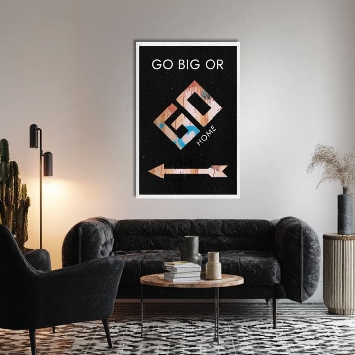 Картина на платно Go Big or Go Home - Мотивационна Картина - изображение 2