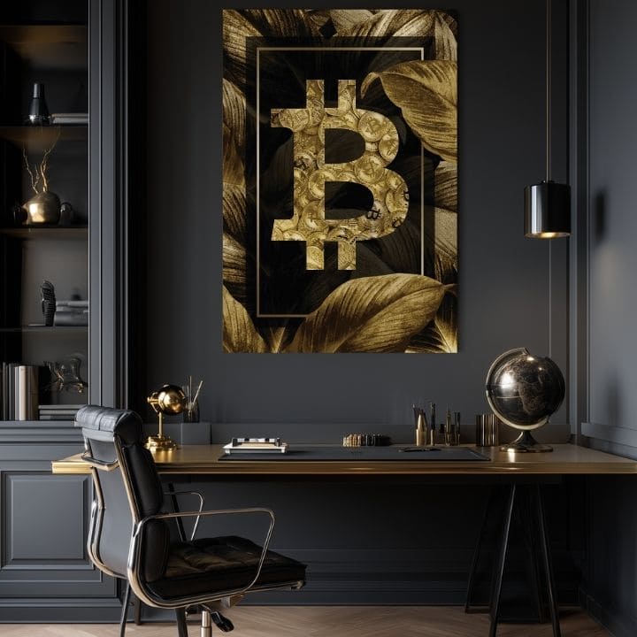 Картина на платно Zlatý Bitcoin - Модерна Kryptomotív - изображение 2