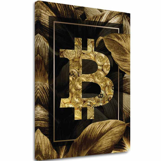 Картина на платно Zlatý Bitcoin - Модерна Kryptomotív - основно изображение