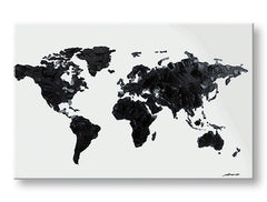 Модерна картина на платно с мотив MAPA SVETA, природа в бяло-черно нюанси, минимализъм | Картина на платно MAPA SVETA – основна