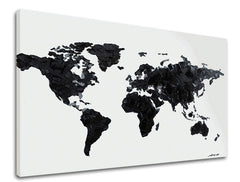 Модерна картина с мотив MAPA SVETA, природа в бяло-черно нюанси | Картина на платно MAPA SVETA, минимализъм – преглед