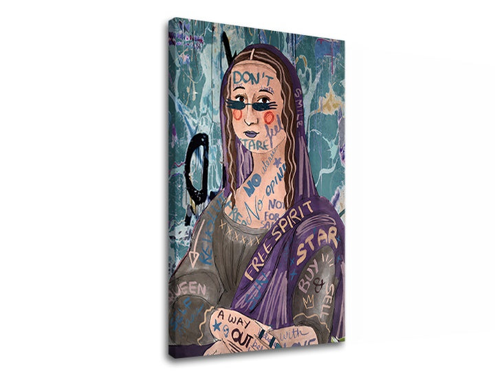 Класическа картина с мотив MONA LISA АБСТРАКТ 001, градски мотив в бежово-виолетово нюанси | Картина на платно MONA LISA АБСТРАКТ 001 – преглед