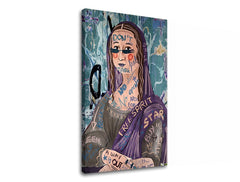 Класическа картина с мотив MONA LISA АБСТРАКТ 001, градски мотив в бежово-виолетово нюанси | Картина на платно MONA LISA АБСТРАКТ 001 – преглед