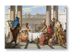 Модерна картина на платно с мотив Giambattista Tiepolo - Kleopatrina hostina, куче в бяло-бежово нюанси, празнична атмосфера | Картина на платно Giambattista Tiepolo - Kleopatrina hos..., изглед 2
