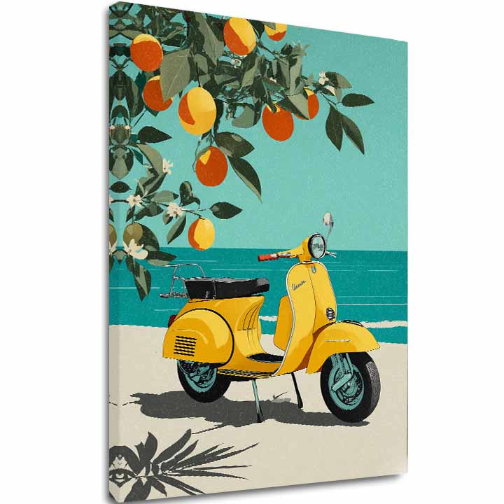 Картина на платно Vespa v Taliansku - Retro Ulička - основно изображение