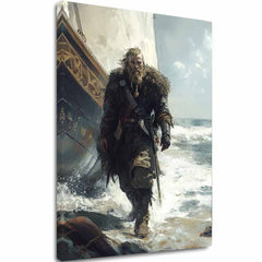 Картина на платно Viking na Pobreží - Historický Motív - основно изображение