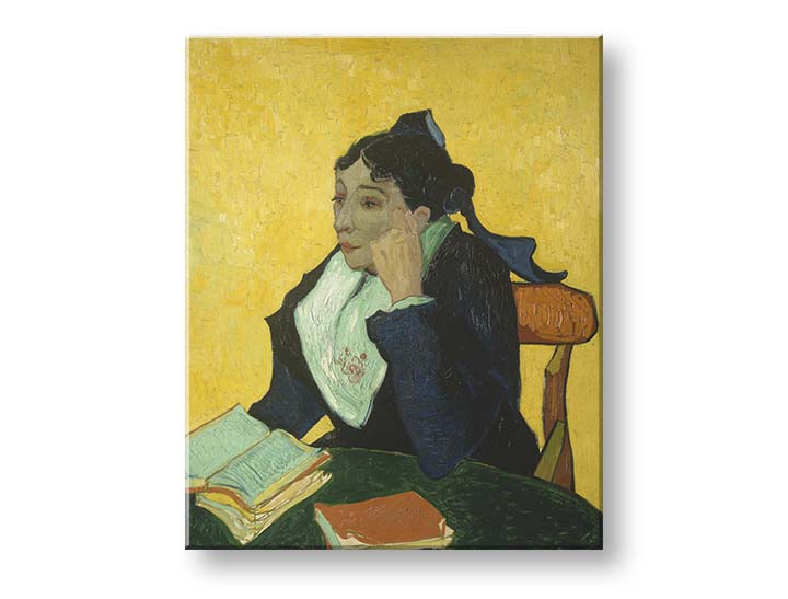 Винтидж картина на платно с мотив Vincent van Gogh - Arlesanka в кафяво-зелено нюанси, самота, подходяща за работен кабинет | Картина на платно Vincent van Gogh - Arlesanka – продукт, изглед 2