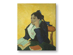 Винтидж картина на платно с мотив Vincent van Gogh - Arlesanka в кафяво-зелено нюанси, самота, подходяща за работен кабинет | Картина на платно Vincent van Gogh - Arlesanka – продукт, изглед 2
