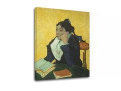Винтидж картина на платно с мотив Vincent van Gogh - Arlesanka в кафяво-зелено нюанси, самота, подходяща за работен кабинет | Картина на платно Vincent van Gogh - Arlesanka – продукт