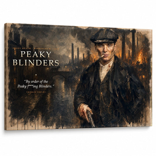 Картина Peaky Blinders с Томас Шелби в Бирмингам, стилно платно за модерен интериор от Papilora
