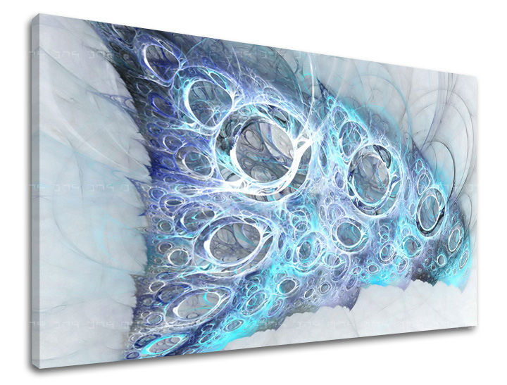 В скандинавски стил картина на платно с мотив карта в бяло-синьо нюанси, етерична атмосфера, подходяща за спалня | Картина за стена АБСТРАКТ – основна
