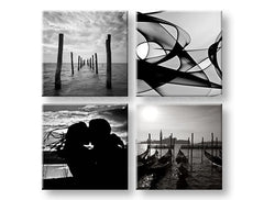 Колаж картина с мотив Memories of love, пейзаж в бяло-черно нюанси | Картина за стена Memories of love, любов и природа – преглед