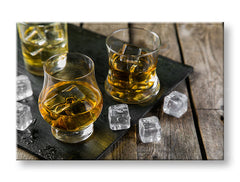 Класическа картина на платно с мотив DRINK S LADOM в златно-черно нюанси, изтънчена атмосфера, луксозно впечатление, подходяща за кухня | Картина за стена DRINK S LADOM_068-11 – основна
