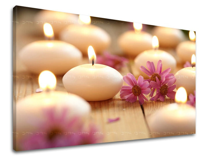 Класическа картина на платно с мотив FENG SHUI, цветя, карта, природа в бяло-розово нюанси, спокойна атмосфера, подходяща за хол | Картина за стена FENG SHUI – основна