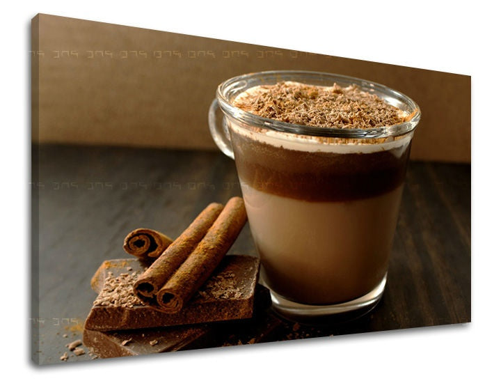 Класическа картина на платно в кафяво-кремаво нюанси, уютна атмосфера, подходяща за кухня | Картина за стена КУХНЯ, стенна декорация – основна