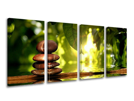 Класическа картина с мотив FENG SHUI, карта в кафяво-зелено нюанси | Картина за стена FENG SHUI, природа – преглед